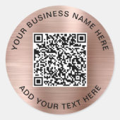 QR-Code Werbe-Roségold Runder Aufkleber (Vorderseite)