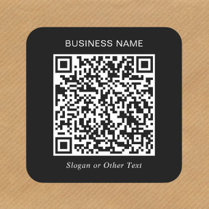 QR-Code Werbe Schwarz Quadratischer Aufkleber