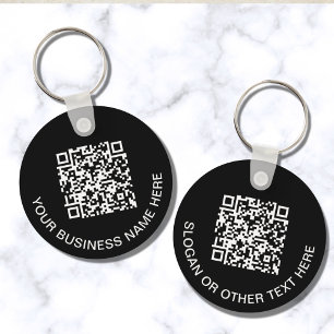 QR-Code Werbe Schwarz Schlüsselanhänger