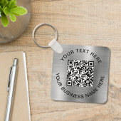 QR-Code Werbe Silber Schlüsselanhänger
