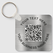QR-Code Werbe Silber Schlüsselanhänger (Vorderseite)