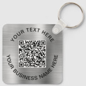 QR-Code Werbe Silber Schlüsselanhänger (Rückseite)