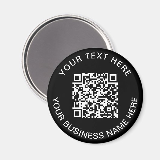 QR Code WerbeBlack Magnet (Vorderseite/Rückseite)