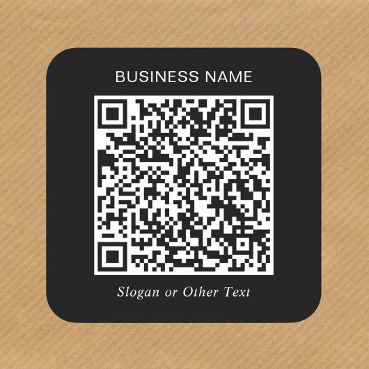 QR Code WerbeBlack Quadratischer Aufkleber