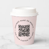 QR-Code | Werbegeschäft in Rosa Pappbecher (Vorderseite)