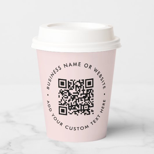 QR-Code | Werbegeschäft in Rosa Pappbecher (Vorderseite)