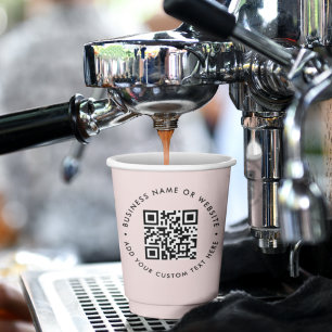 QR-Code Werbegeschäft in Rosa Pappbecher