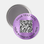 QR-Code Werbemaßnahmen Lila Magnet (Vorderseite/Rückseite)