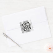 QR-Code Werbename Kontaktadresse Webadresse Grau Quadratischer Aufkleber (Umschlag)