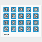 QR-Code Werbename Web Blue Square Aufkleber (Blatt)