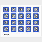 QR-Code Werbename Web Blue Square Aufkleber (Blatt)