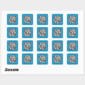QR-Code Werbename Web Blue Square Aufkleber (Blatt)