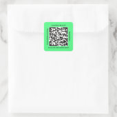 QR-Code Werbename Web Green Square Aufkleber (Tasche)