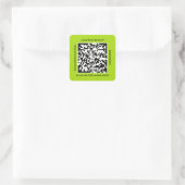 QR-Code Werbename Web Green Square Aufkleber (Tasche)