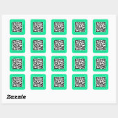 QR-Code Werbename Web Mint Grün Quadratischer Aufkleber (Blatt)