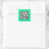 QR-Code Werbename Web Mint Grün Quadratischer Aufkleber (Tasche)