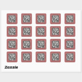 QR-Code Werbename Web Red Quadratischer Aufkleber (Blatt)