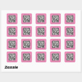 QR-Code Werbename Web Rosa-Quadrat-Aufkleber Quadratischer Aufkleber (Blatt)