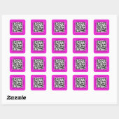 QR-Code Werbename Web Rosa-Quadrat-Aufkleber Quadratischer Aufkleber (Blatt)