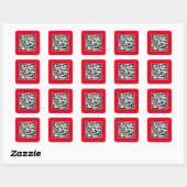 QR-Code Werbename Web Roter Platz Aufkleber (Blatt)