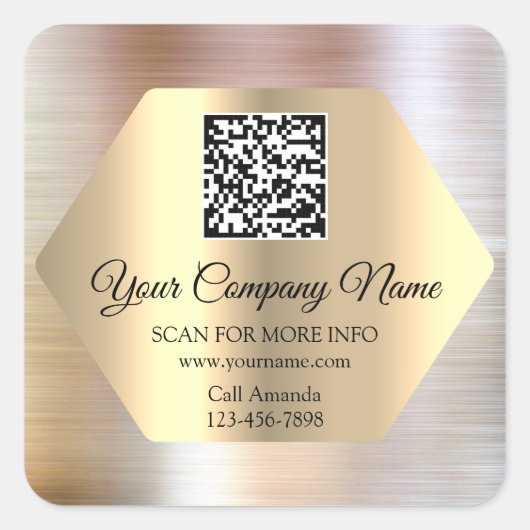 QR-Code-WerbetexteIn WWW-Rose Quadratischer Aufkleber (Vorderseite)