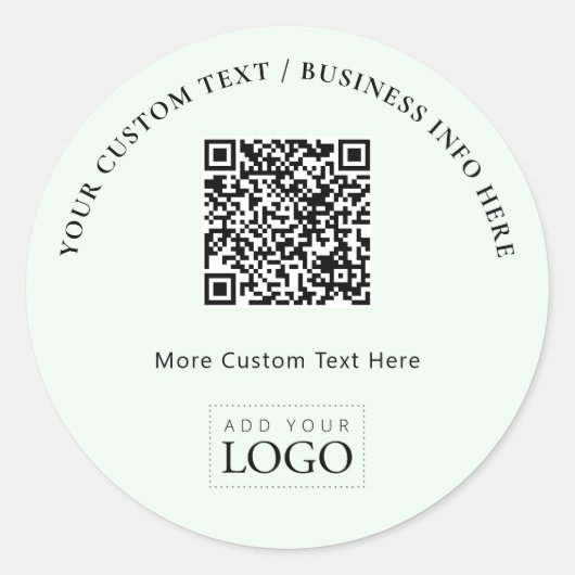 QR-Code-Werbung für einfache Mini-Business-Logos Runder Aufkleber (Vorderseite)