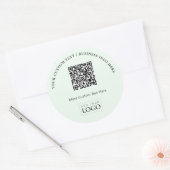 QR-Code-Werbung für einfache Mini-Business-Logos Runder Aufkleber (Umschlag)