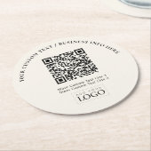 QR-Code-Werbung für einfaches Elfenbeingeschäft Runder Pappuntersetzer (Angewinkelt)