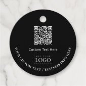 QR-Code-Werbung für einfaches Schwarzes Unternehme Geschenkanhänger (Vorderseite)