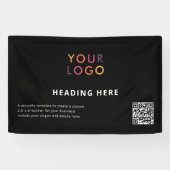 QR-Code-Werbung für Geschäftszeichen Schwarz Banner (Horizontal)