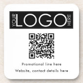 QR-Code-Werbung für kundenspezifisches Firmenlogo Getränkeuntersetzer (Vorderseite)
