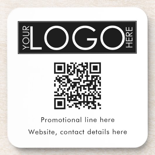 QR-Code-Werbung für kundenspezifisches Firmenlogo Getränkeuntersetzer (Vorderseite)