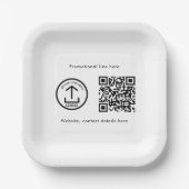 QR-Code-Werbung für kundenspezifisches Firmenlogo Pappteller (Vorderseite)