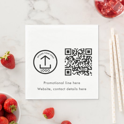 QR-Code-Werbung für kundenspezifisches Firmenlogo Serviette (Beispiel)