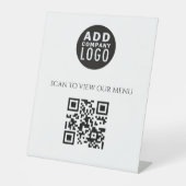QR-Code-Werbung für kundenspezifisches Firmenlogo Sockelschild (Vorderseite)