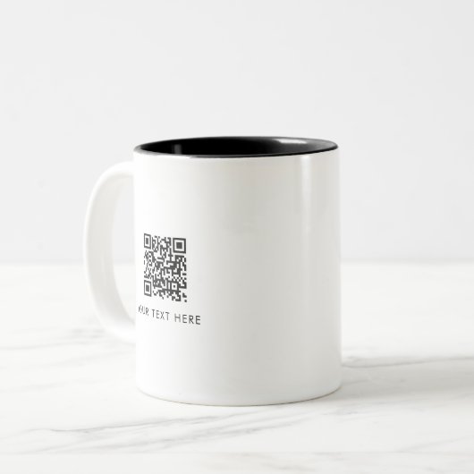 QR-Code-Werbung für Scannable Business Website Zweifarbige Tasse (Vorderseite Links)