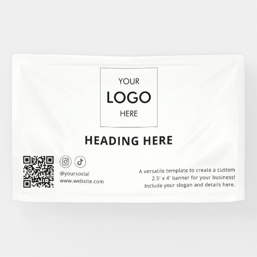 QR-Code-Werbung für Social Media Banner (Horizontal)