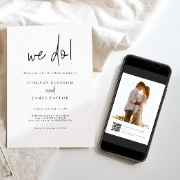 QR Code Whimsical Modernes Foto machen wir Hochzei Einladung