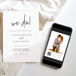 QR Code Whimsical Modernes Foto machen wir Hochzei Einladung