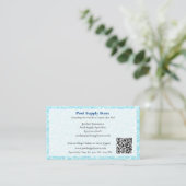 QR Code White Blue Swimming Pool Contractor Visitenkarte (Stehend Vorderseite)