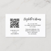 QR-Code | White Cherry Blossom Red Visitenkarte (Rückseite)