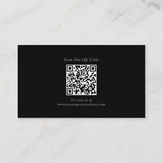 QR Code White Chic Elegant Einfache Registrierung Begleitkarte (Rückseite)