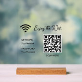 QR Code White Genießen Sie das WiFi Tabletop Akryl Acrylschild (Neutral)