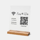 QR Code White Genießen Sie das WiFi Tabletop Akryl Acrylschild (Winkel)