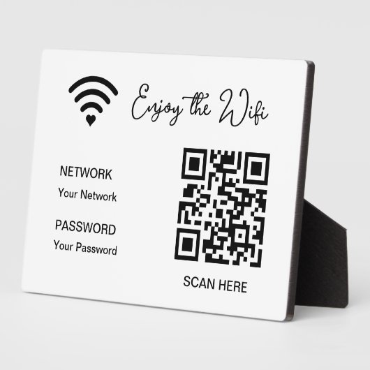 QR Code White genießen Sie die Wifi Tabletop Plaqu Fotoplatte (Seite)