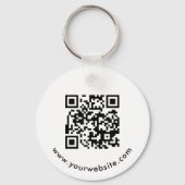 QR-Code White-Logo-Website Mitarbeiter-Schlüsselan Schlüsselanhänger (Rückseite)