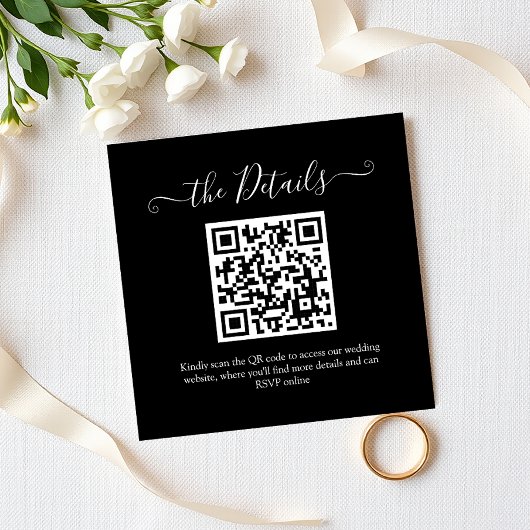 QR Code White Script UAWG Wedding Website Begleitkarte