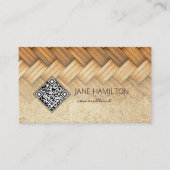 QR Code Wicker Gold Profile Business Card Visitenkarte (Vorderseite)