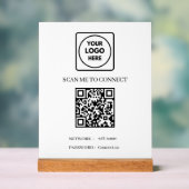 QR-Code Wifi | Benutzerdefiniertes Logo Scanne-um- Acrylschild (Neutral)