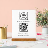 QR-Code Wifi | Benutzerdefiniertes Logo Scanne-um- Acrylschild (Hochzeit)